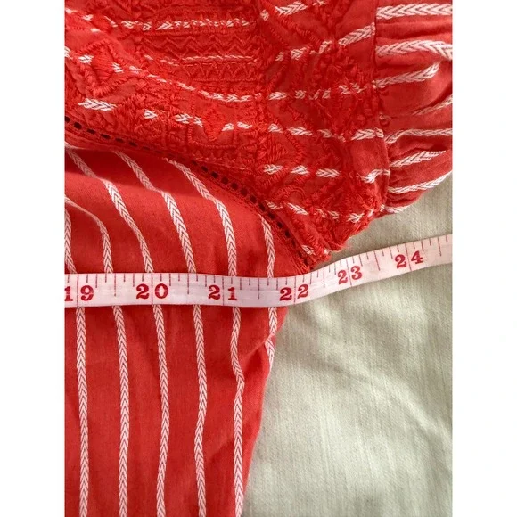 Free People Lola Embroidered Tiered Mini Dress Boho Festival Tassel Tie - Picture 9 of 9